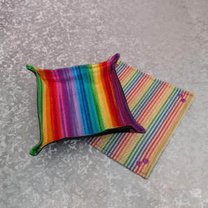 Rainbow Stripe Print Pop Up Fabric Tray