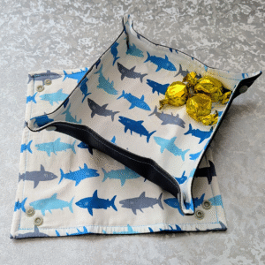 Shark Print Pop Up Fabric Tray
