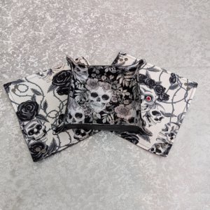 Skulls and Roses Print Pop Up Fabric Tray