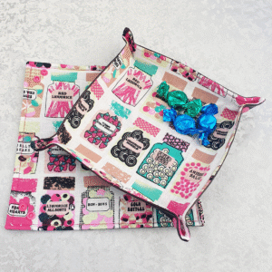 Vintage Sweet Shop Print Pop Up Fabric Tray
