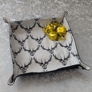 White Stag Print Pop Up Fabric Tray