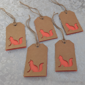 Fox Kraft Paper Postage Tag Style Gift Tags