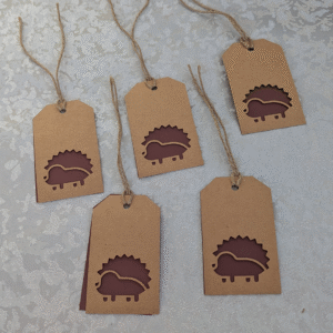 Hedgehog Kraft Paper Postage Tag Style Gift Tags