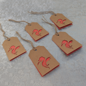 Dragon Kraft Paper Postage Tag Style Gift Tags