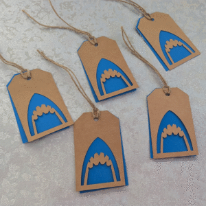 Shark Kraft Paper Postage Tag Style Gift Tags