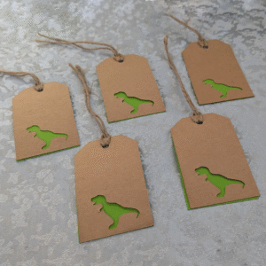 T Rex Kraft Paper Postage Tag Style Gift Tags