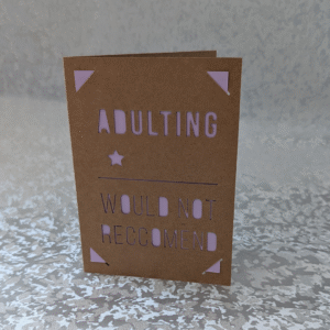 'Adulting' Kraft Paper Greeting Card