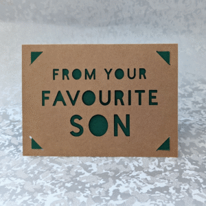 'Favourite Son' Kraft Paper Greeting Card