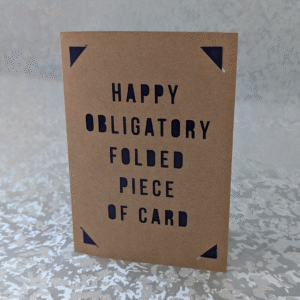 'Obligatory Folded Piece Of Card' Kraft Paper Greeting Card