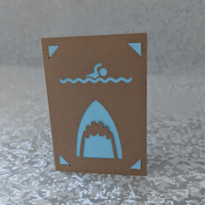 Jaws Inspired Kraft Paper Greeting Card