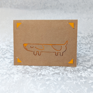 Long Dog Kraft Paper Greeting Card
