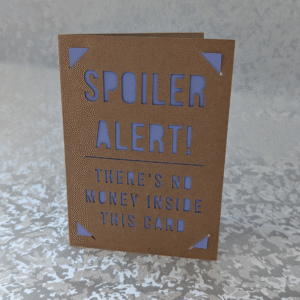 'No Money Inside Your Card' Kraft Paper Greeting Card