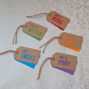 Not A ... Kraft Paper Postage Tag Style Gift Tags
