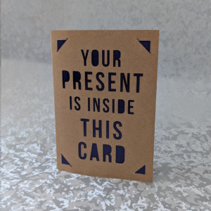 'Present Inside Your Card' Kraft Paper Greeting Card