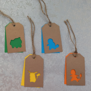Pokemon Kraft Paper Postage Tag Style Gift Tags
