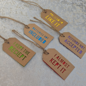 Sarcastic Phrase Kraft Paper Postage Tag Style Gift Tags